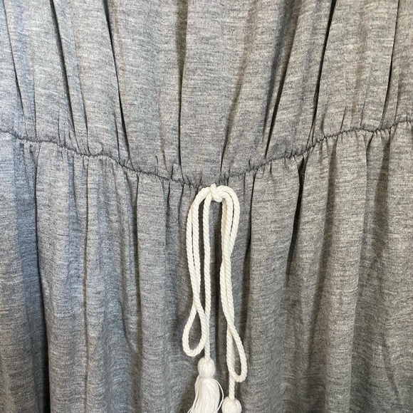 Sun N Moon Grey Red Trim Off Shoulder Romper - Picture 5 of 8